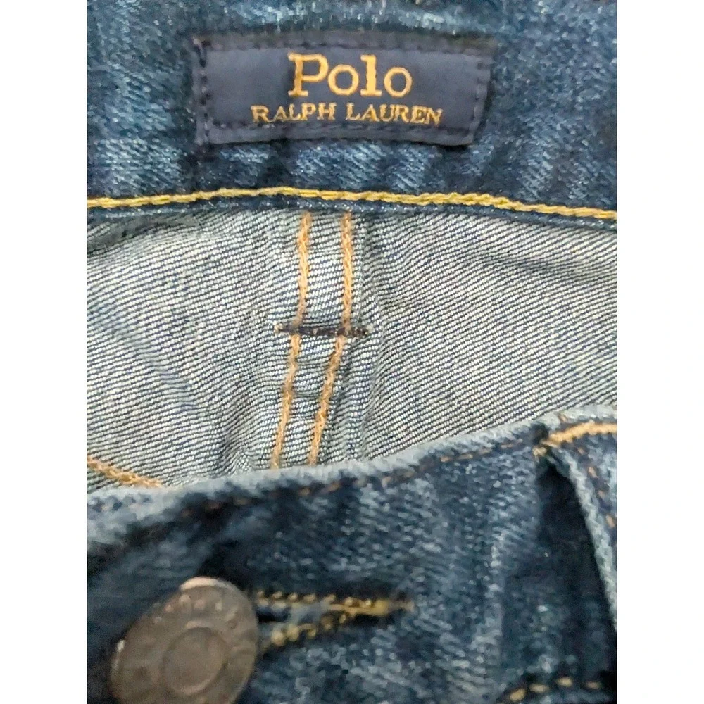 Polo Ralph Lauren Jeans Mens 36x30 The Classic Fit Stretch Blue Denim‎ Whiskered